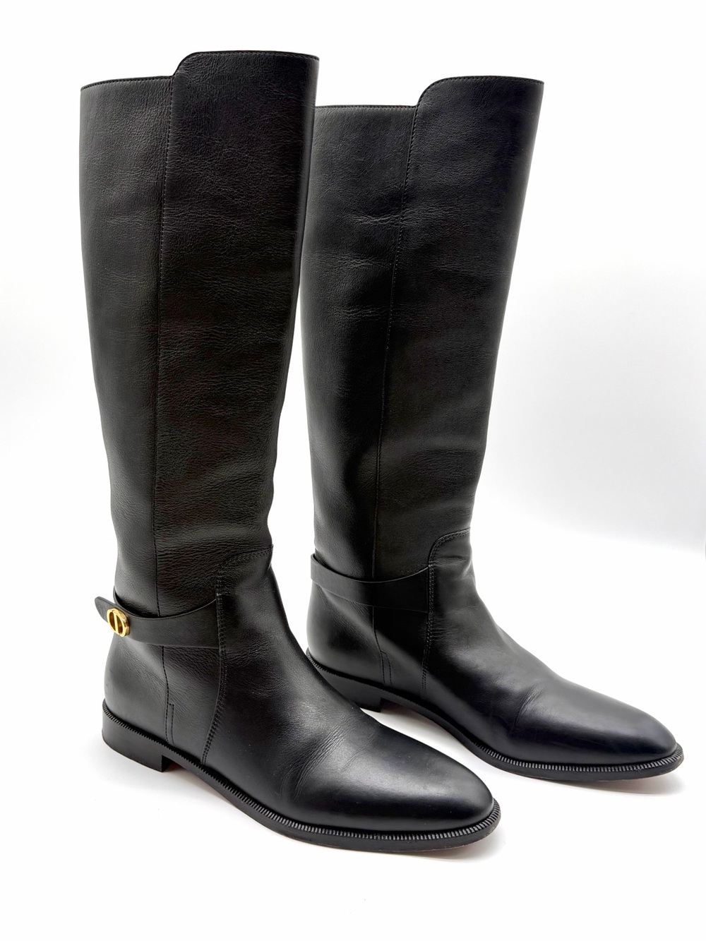 Christian Dior EMPREINTE Black
Leather Knee-High Riding CD Logo
Boots EU 37.5